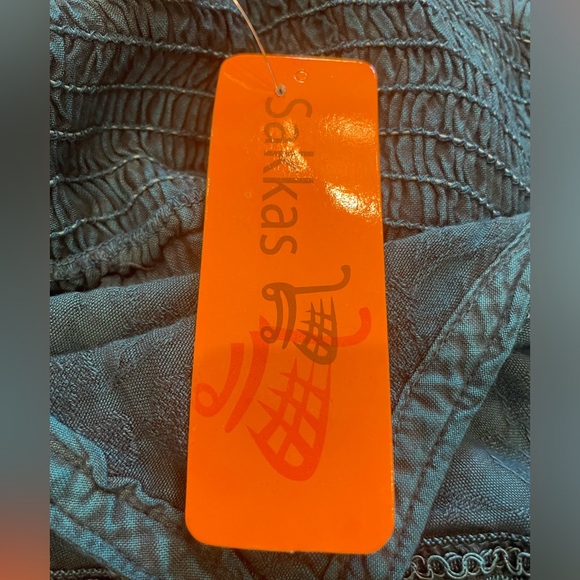 NWT Sakkas Boho Style Embroidered Adjust. Straps Maxi Dress Turquoise S/M - Picture 6 of 8